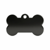 Ocelová psí známka ve tvaru kosti černá M