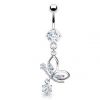 Piercing do pupíku motýl HWNSR9596 čirý