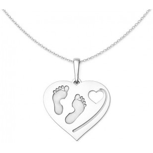Přívěsek srdce s otisky stop