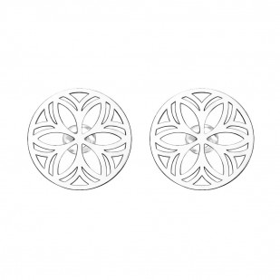 Stříbrné náušnice květinová mandala