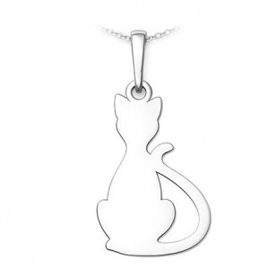 Stříbrný přívěsek kočka