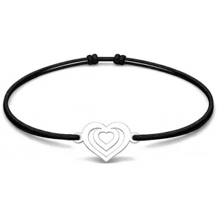Šňůrkový náramek srdce Barva: Červená