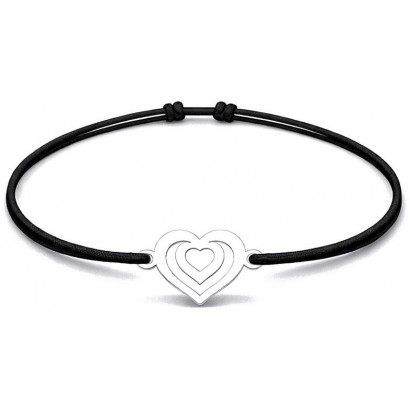 Šňůrkový náramek srdce Barva: Červená