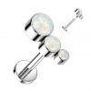 Piercing labreta titan s opály (bílý)