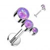 Piercing labreta titan s opály (bílý)