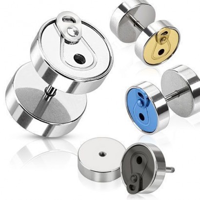 Piercing falešný plug plechovka zlacená