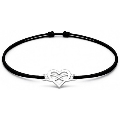 Šňůrkový náramek nekonečné srdce Barva: Červená