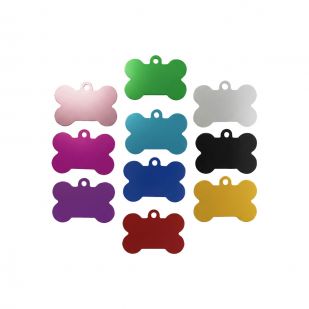 Hliníková psí známka ve tvaru kosti S