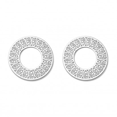 Stříbrné náušnice ornamentální kruh