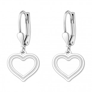 Stříbrné náušnice srdce