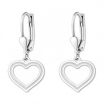 Stříbrné náušnice srdce