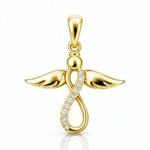 Stříbrný přívěsek andílek se zirkony