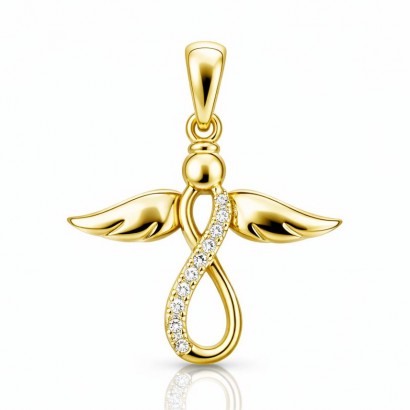 Stříbrný přívěsek andílek se zirkony