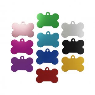 Hliníková psí známka ve tvaru kosti M