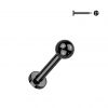 Piercing do brady - labreta černá (1,0 x 8 mm)