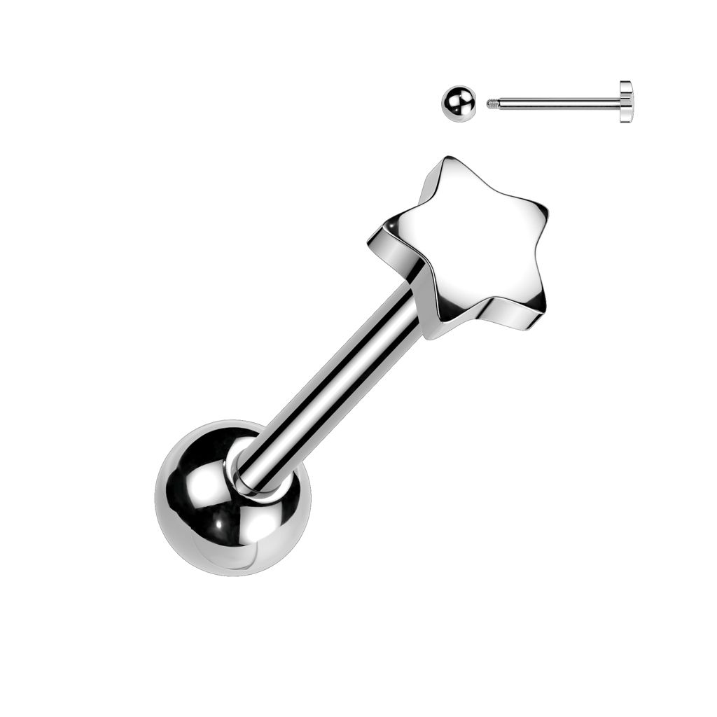 Levně Piercing do jazyka - hvězda - PJ01141