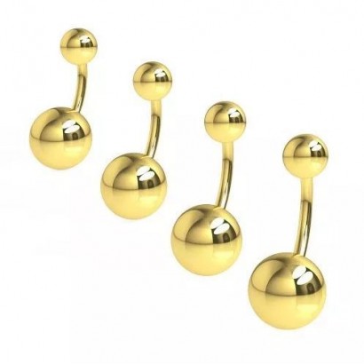 Pozlacený piercing do pupíku - banánek (1,2 x 6 mm)
