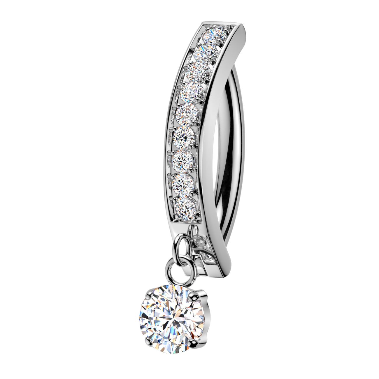 S4U Visací piercing do pupíku se štítem - TITAN - TIT1747-C