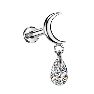 Piercing do ucha - labreta měsíc TITAN
