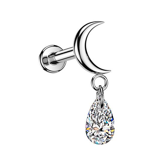S4U Piercing do brady - labreta měsíc TITAN - TIT1743