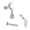 Piercing do ucha - labreta měsíc TITAN