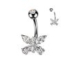 Piercing do pupíku motýl