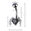 Ocelový piercing do pupíku okřídlené srdce – netopýr