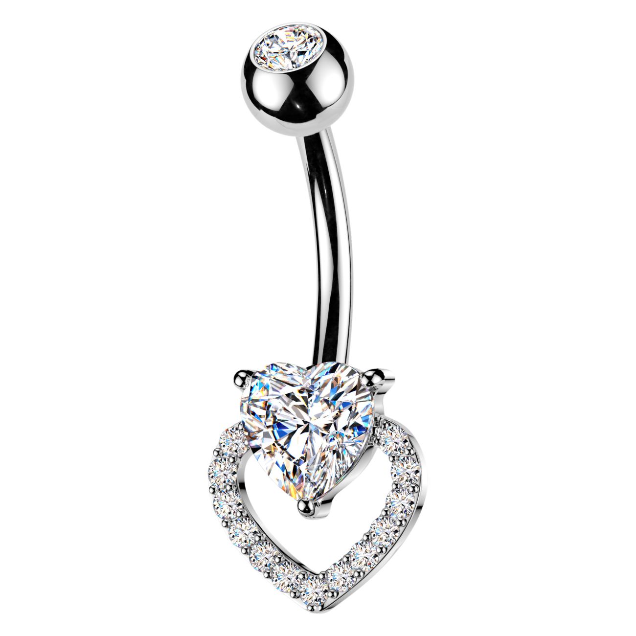 MARRE Piercing do pupíku srdce - WP0123