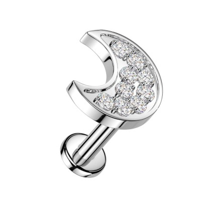 Piercing do brady - měsíc (1,2 x 6 mm)