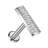 Piercing do brady se zirkony (1,2 x 8 mm)
