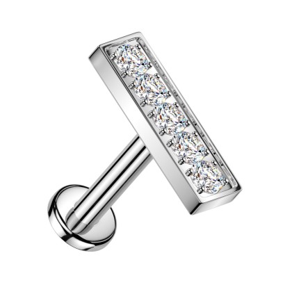 Piercing do brady se zirkony (1,2 x 8 mm)