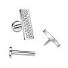 Piercing do brady se zirkony (1,2 x 8 mm)