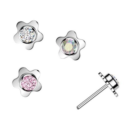 Náhradní kytička k PUSH IN piercingu TITAN (duhová)