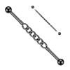 Černý industrial piercing řetěz