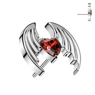 Náhradní ozdoba okřídlené srdce k PUSH IN piercingu TITAN