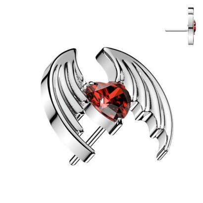 Náhradní ozdoba okřídlené srdce k PUSH IN piercingu TITAN