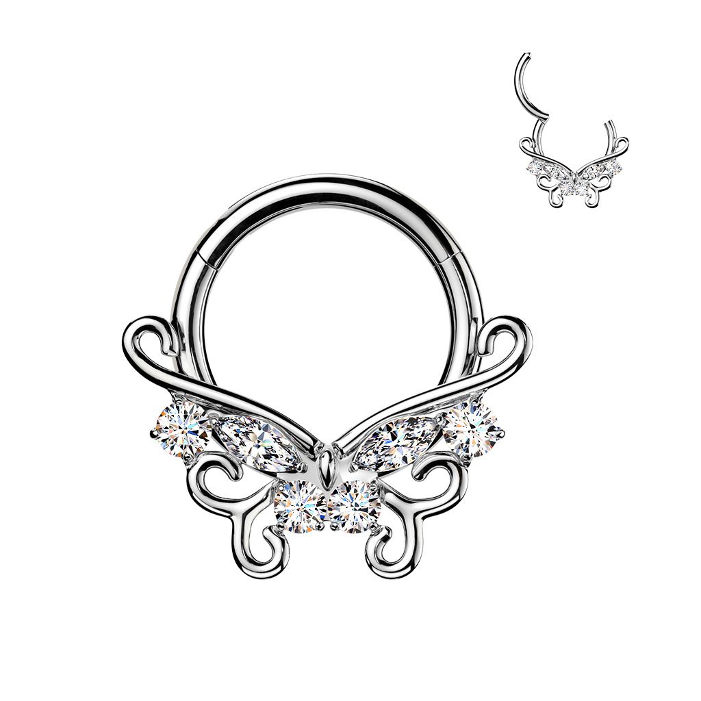 MARRE Piercing segment kruh TITAN motýlek (1,2 x 8 mm) - TIT1761-1208