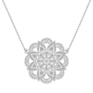Stříbrný náhrdelník mandala