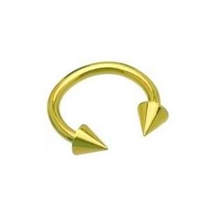 Piercing - podkova 1,6x11 mm, žlutá barva