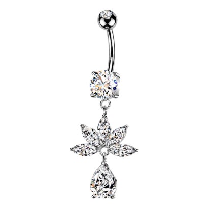Visací piercing do pupíku