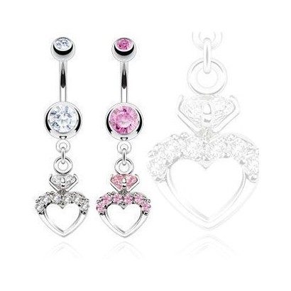 Piercing do pupíku srdíčko HWNSB1025 růžové