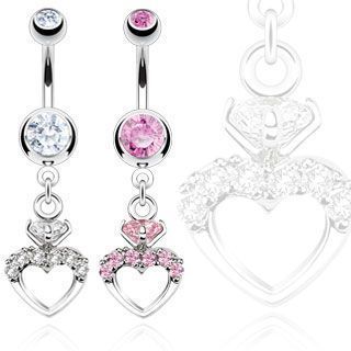 Piercing do pupíku srdíčko HWNSB1025 růžové