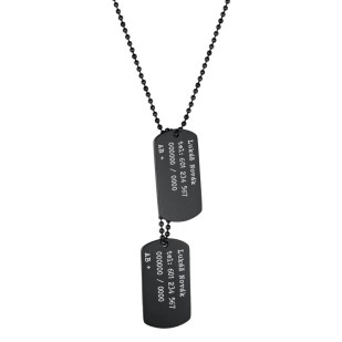Vojenské známky - dog tag + kuličkový řetízek