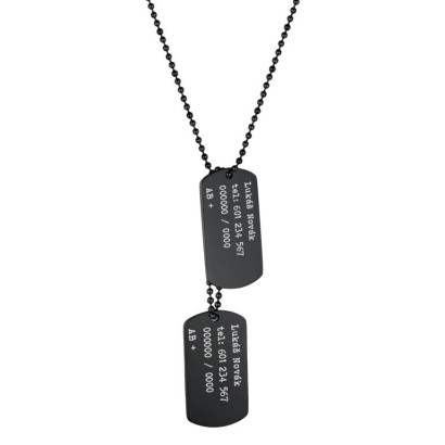 Vojenské známky - dog tag + kuličkový řetízek