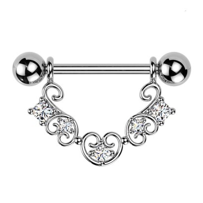 Ozdobný piercing do bradavky