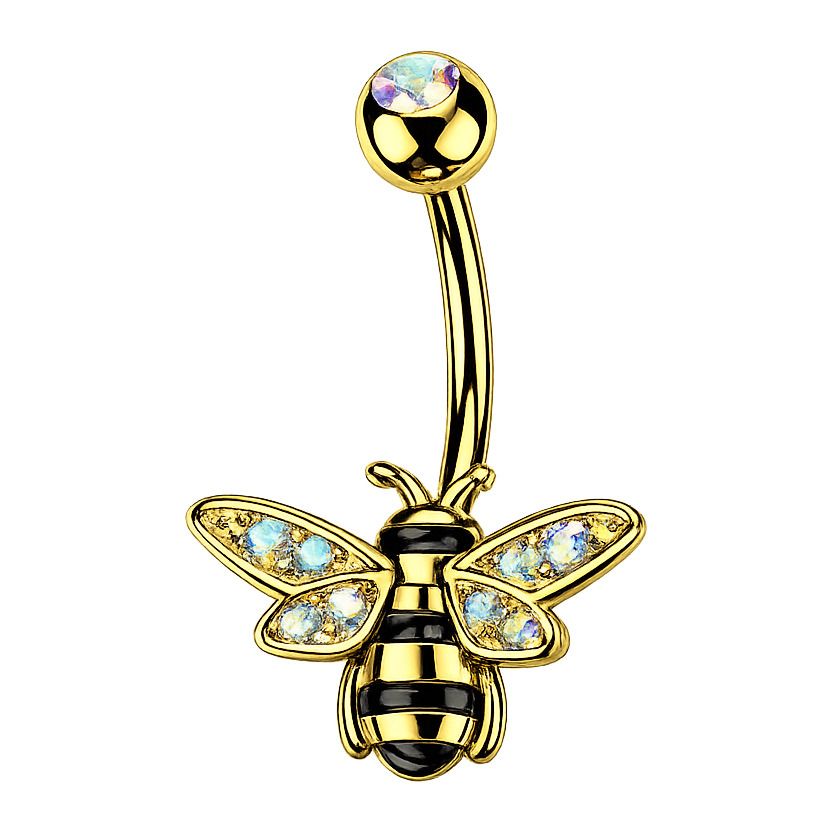 MARRE Zlacený piercing do pupíku včelka - WP0133-GD