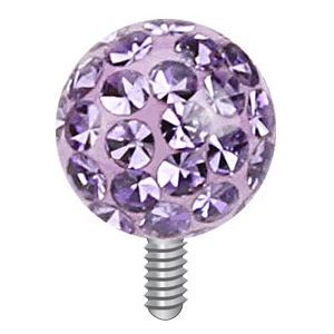 Microdermal - ozdobná část kulička se zirkony, 4 mm (fialová) - MD01003-TZ