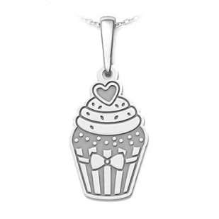 Stříbrný přívěsek cupcake se srdcem