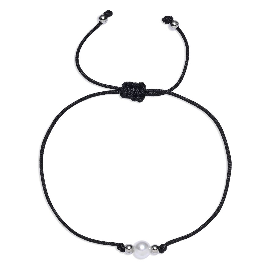 NUBIS Šňůrkový náramek s perlou, AG 925 - NB-1336