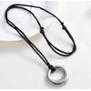 Ocelový pietní přívěsek – kruh se saténovou šňůrkou